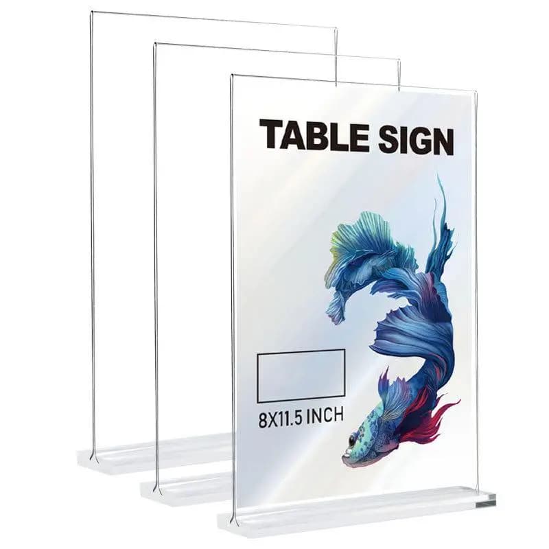 1Pc A4/A5/A6 Supporto per cartello in acrilico Espositore da tavolo per etichetta del prezzo Menu Rack Ristorante - Supporto per cartello in plastica trasparente per le aziende