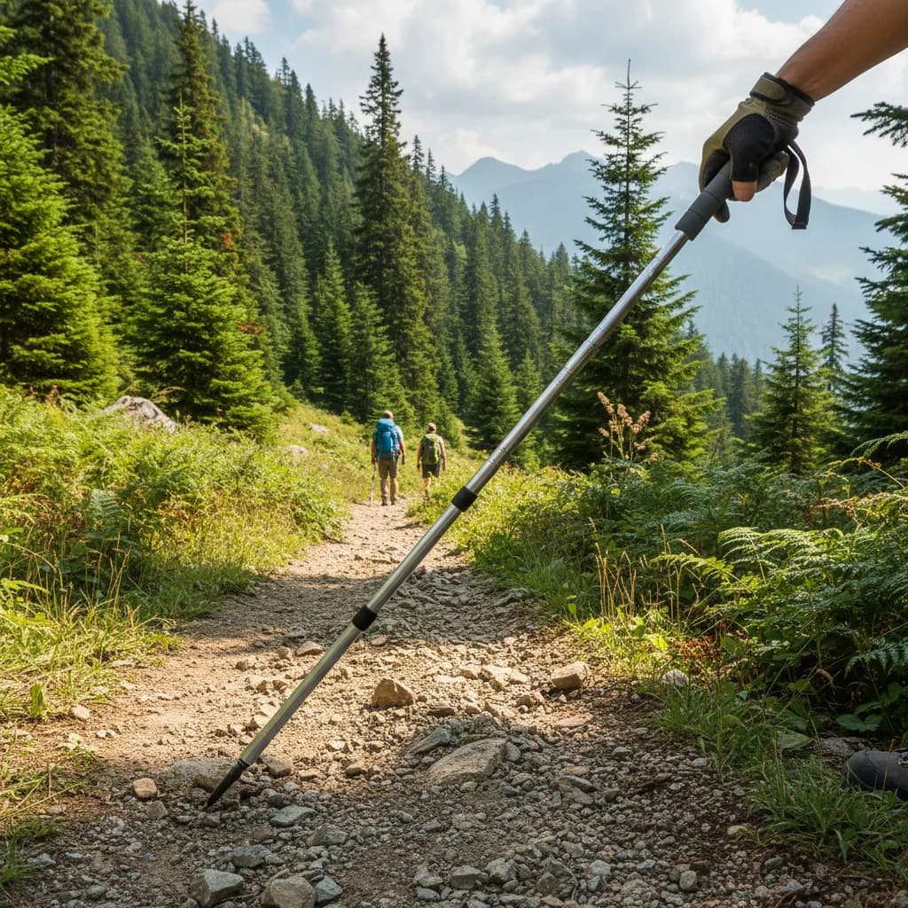 Multifunction Trekking Stick with Anti-slip Grip for Camping, Travel and Defence