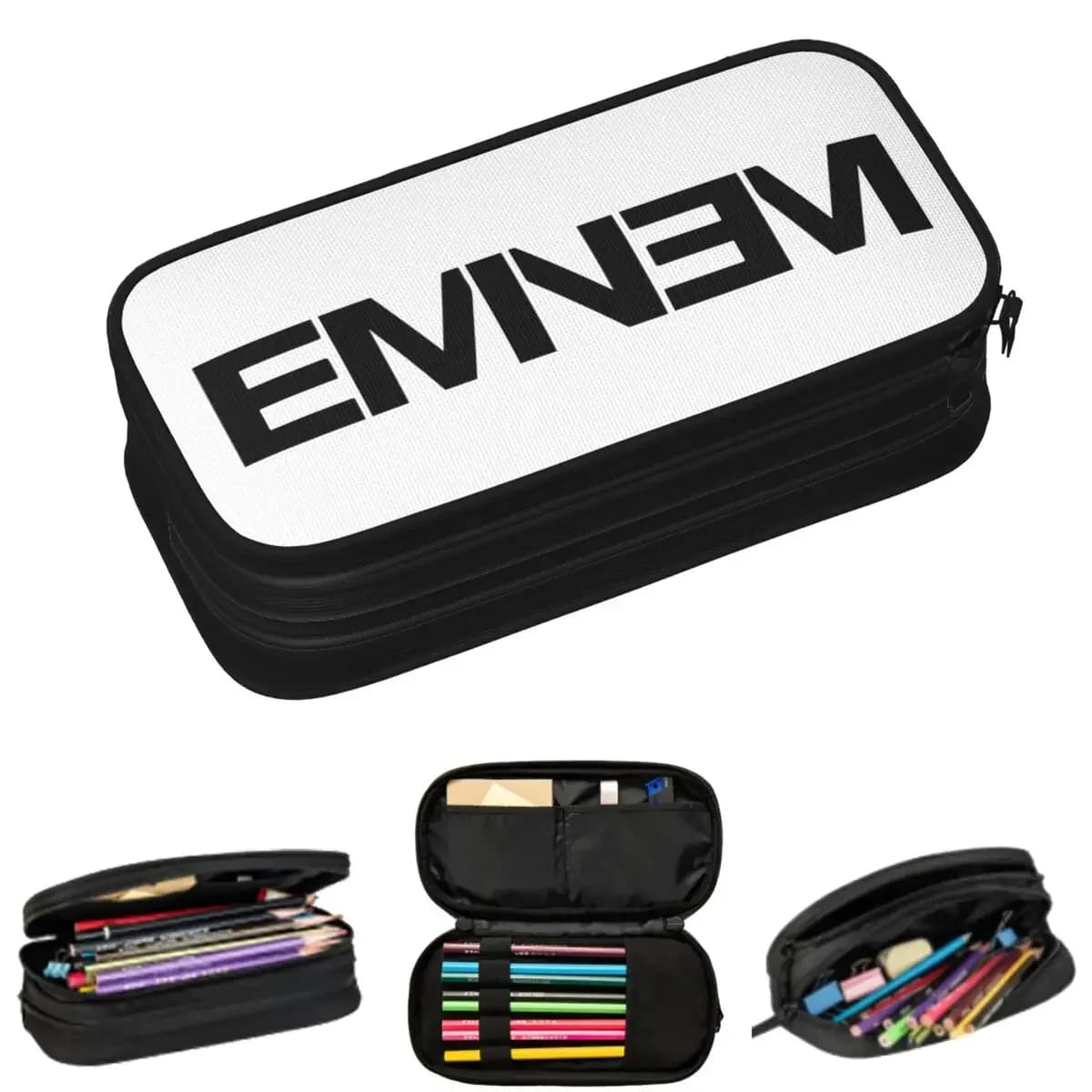 Eminem Pencil Cases for Student Gifts Pen Box Pencil Bag Large Storage Pencil Pouch Pen Holder