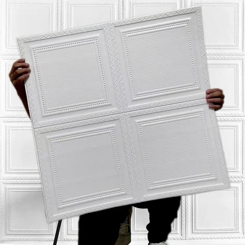 3D 35 cm * 35 cm Suspended room decoration Peel And Wall Stickers Waterproof ceiling Self-adhesive roof Foam wallpaper for home
