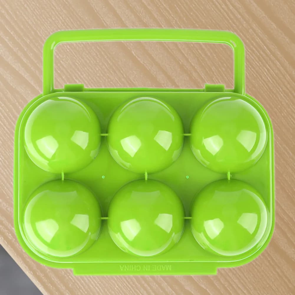 Contenitore Porta Uova a 6 Scomparti in Plastica, Vassoio Porta Uova Portatile Leggero e Maneggevole per Picnic all'Aperto