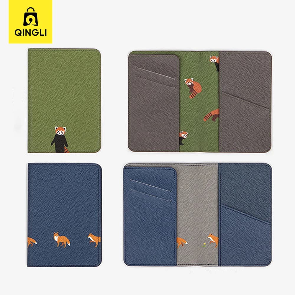 New cartoon cover for passport cute travel accessories raccoon fope fenicottero model passport wallet air tickets