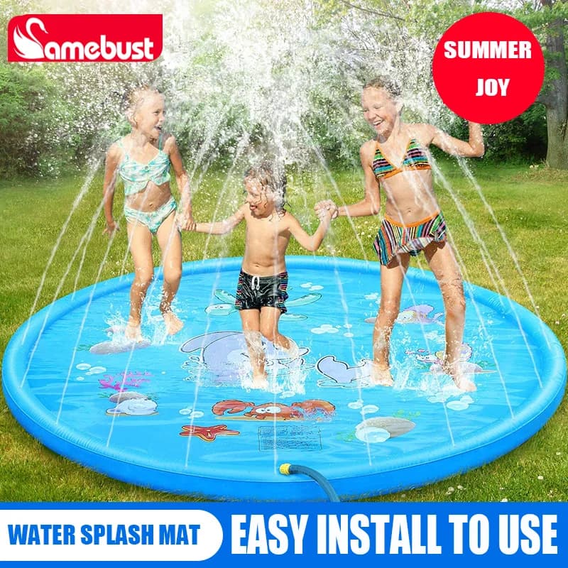 I bambini giocano tappetino spray 100/170 cm spiaggia gonfiabile irrigatore d'acqua pad gioco all'aperto giocattolo prato piscina tappetino giocattoli per bambini