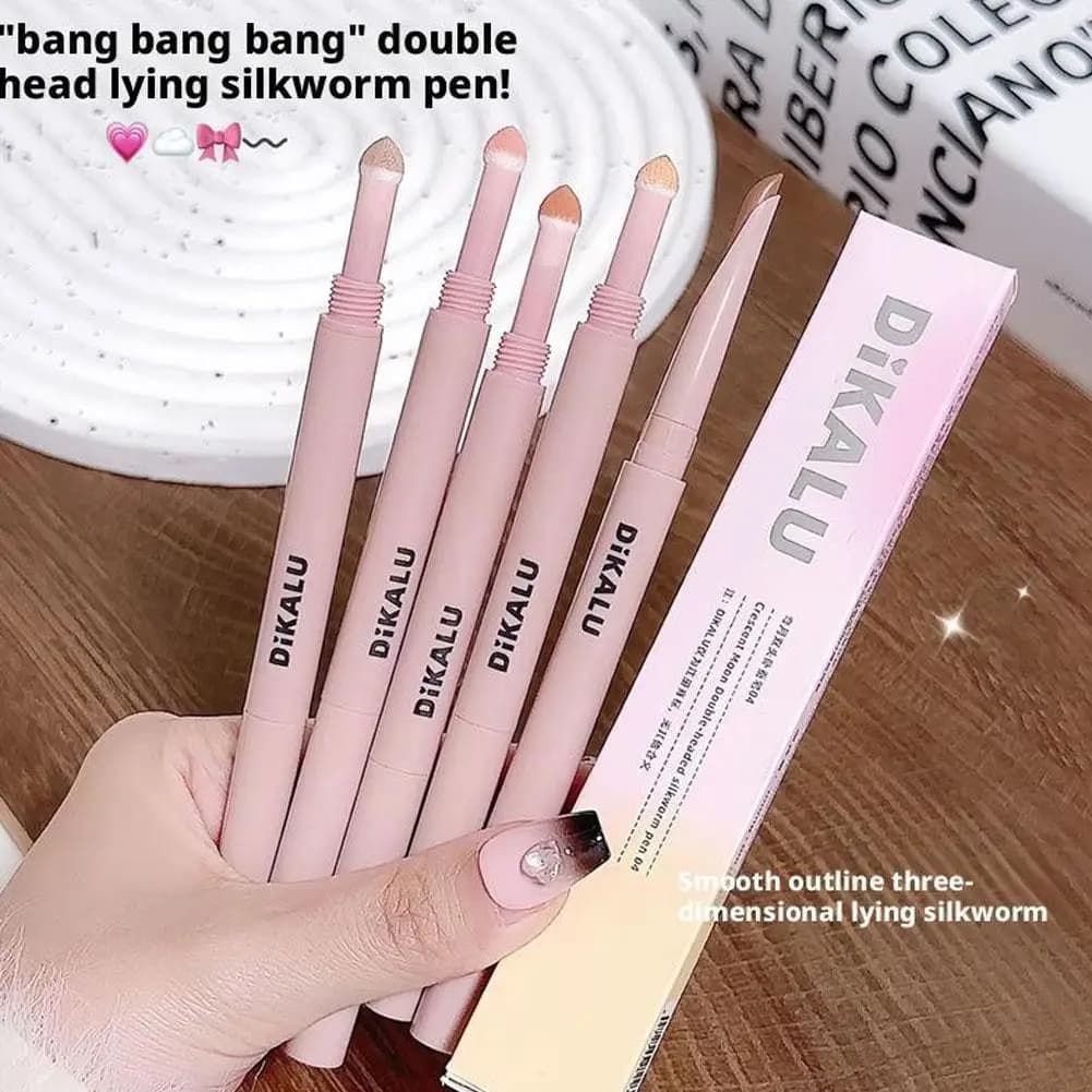 Pink lying silk kiss pencil for eyes shading-proof shade Aegyo highlighter and Korean cosmetic stick glitter Sal R6Z8
