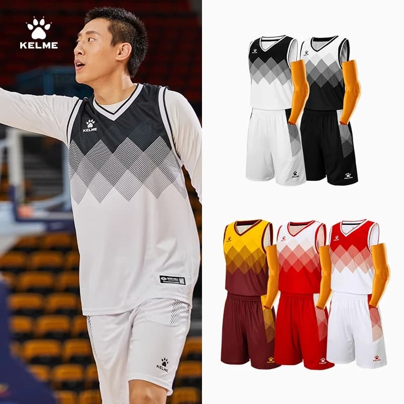 Kelme tuta da basket da uomo personalizzazione uniforme da competizione per studenti universitari uniforme da allenamento americ