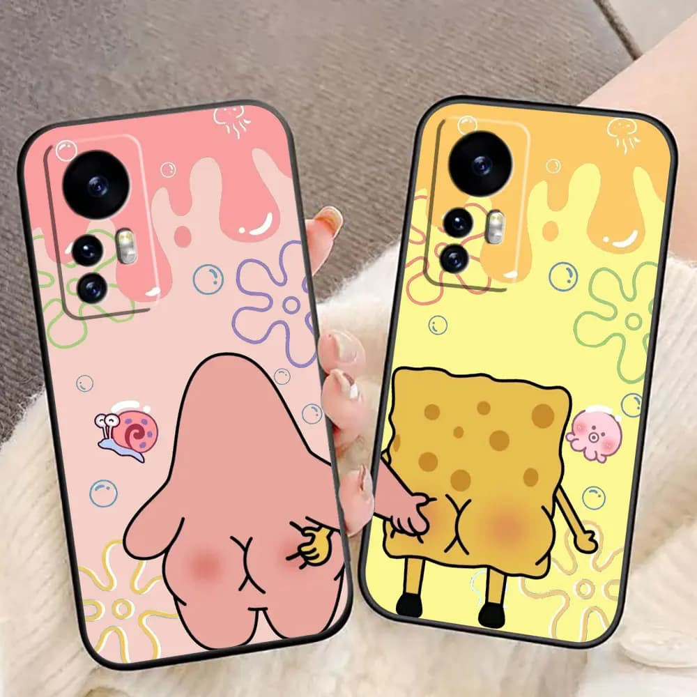 Cover per Telefono P-Patrick Star S-Spongebob per Xiaomi 15 15T 14 14T 13 12T 11 11T POCO F8 F7 F6 F5 X7 X5 M6 M7 PRO Ultra