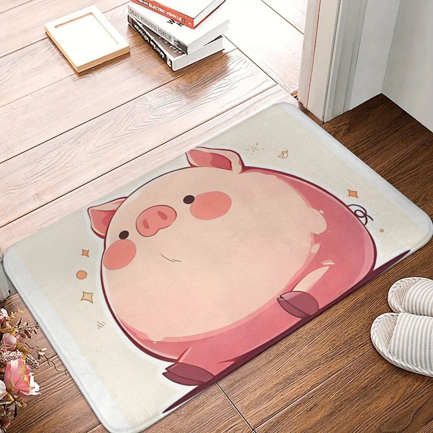 Maialino Shape Bathroom Mat, Kitchen Mat, Balcony Carpet, Home Decoration, Christmas Decoration