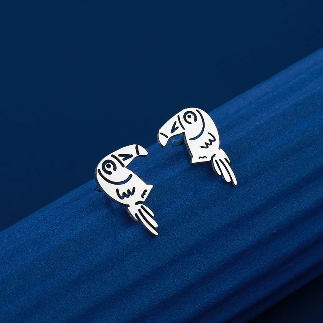 Cxwind Simple Engraving Laser Fashion Stainless Steel Tucano Pendants, Button Earrings, New Year's Gifts Earrings results