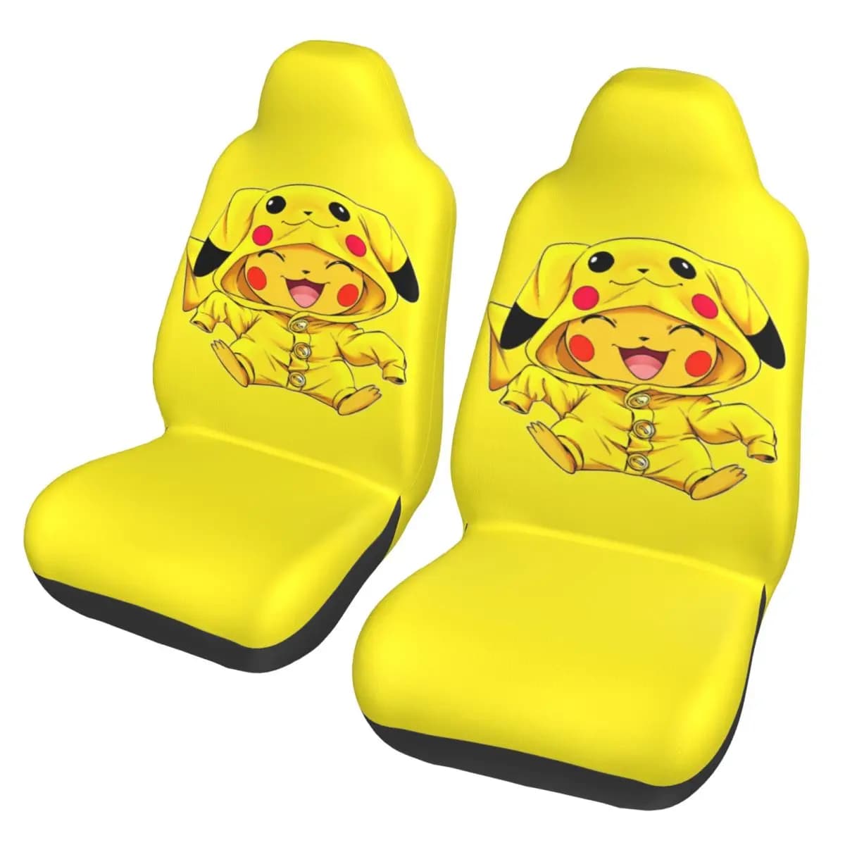 Universal car seat cover with cute Poke-Mon cartoon characters, suitable for most cars, women's seat cushion, car accessories in fabric.