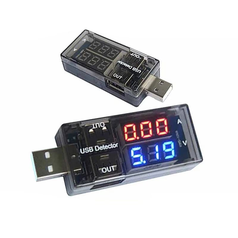 Misuratori di tensione USB Tester di alimentazione della tensione di corrente doppio Display digitale Volt Amp Meter per telefono Android e iphone