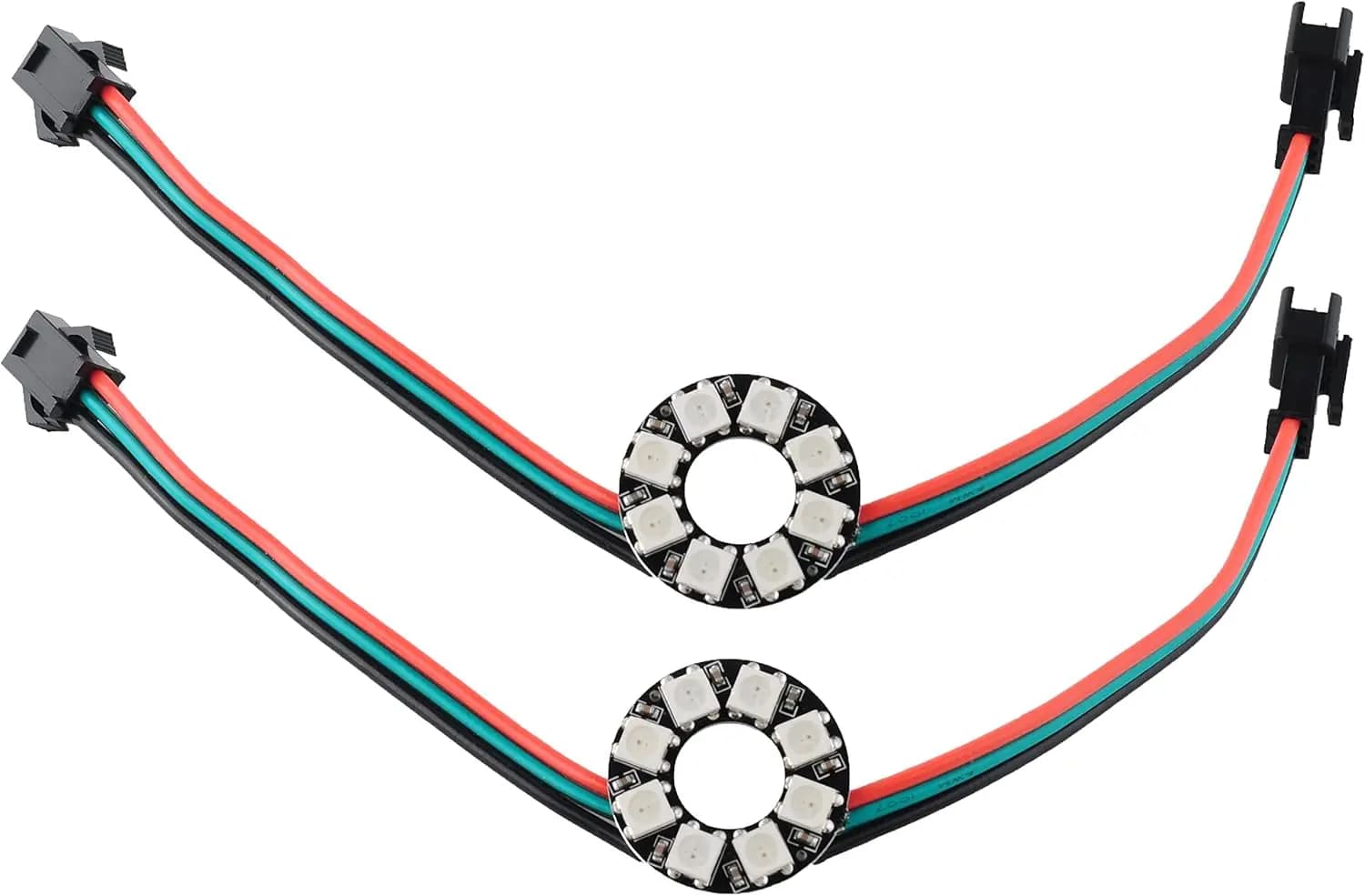1/2PCS 8 RGB LED Rings 8 X WS2812B 5050 Full Color with Integrated Drivers 8 Bits forArduino Raspberry Pi ESP8266 Nodemcu DC5V