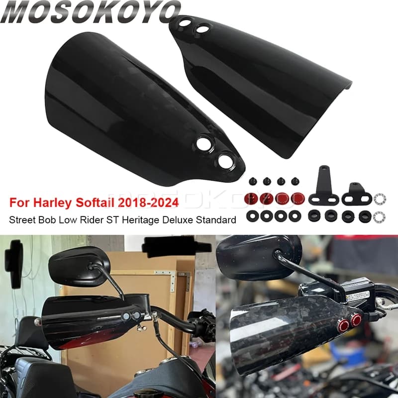 Moto Ombra Protezione Della Mano Paramani Copertura Della Protezione Per Harley Softail Deluxe FLDE Heritage Classic 114 FLHCS FLHC 2018-2024