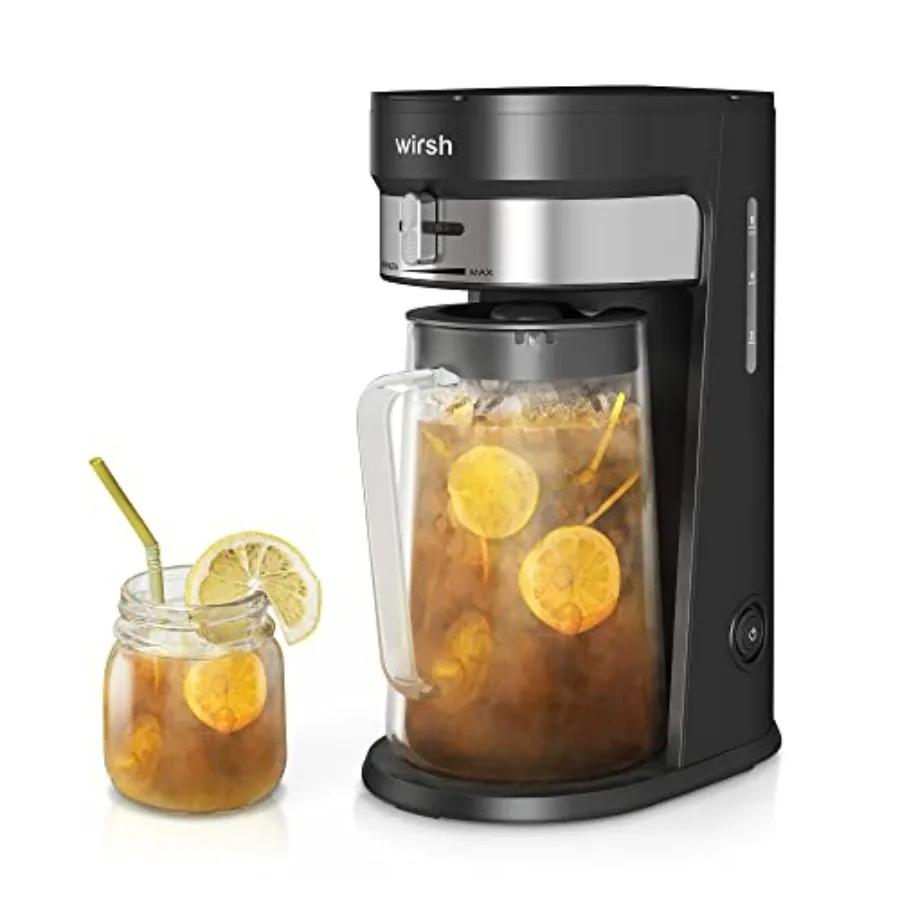 Macchina per tè freddo con caraffa da 3QT, macchina per caffè freddo con controllo della forza e filtro riutilizzabile, nera, perfetta per caffè freddo e latte