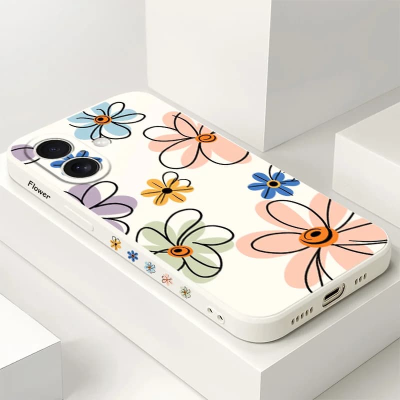 Custodia per telefono Hoop Flower per iPhone 17 17 Air 16 16e 15 14 13 12 11 X XR XS Plus Pro Max Mini Cover in silicone
