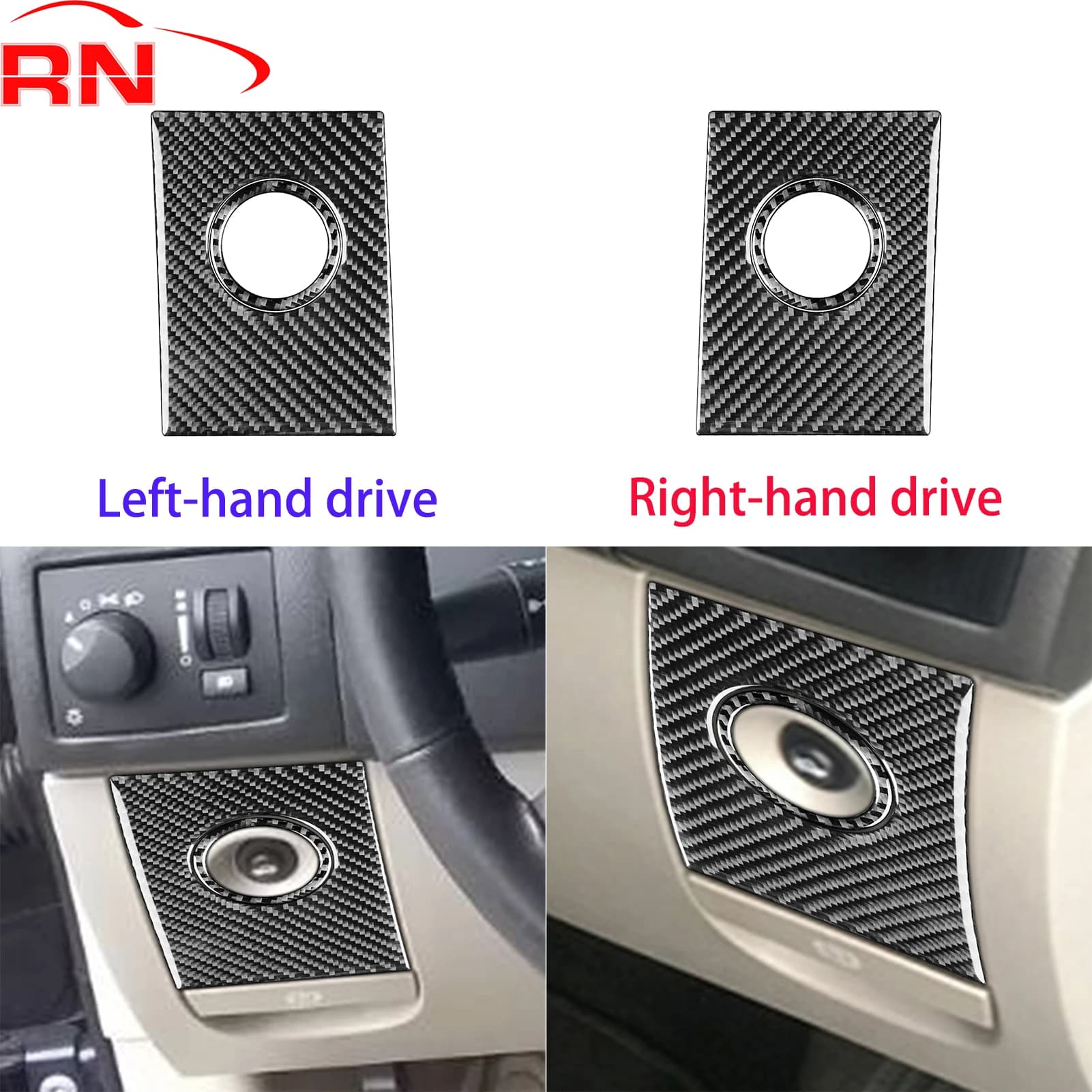 For Chrysler 300 300C 2005-2007 Carbon Fiber Tool Tron Button Cover Panel Accessories For Interior Car Sticker Decorative