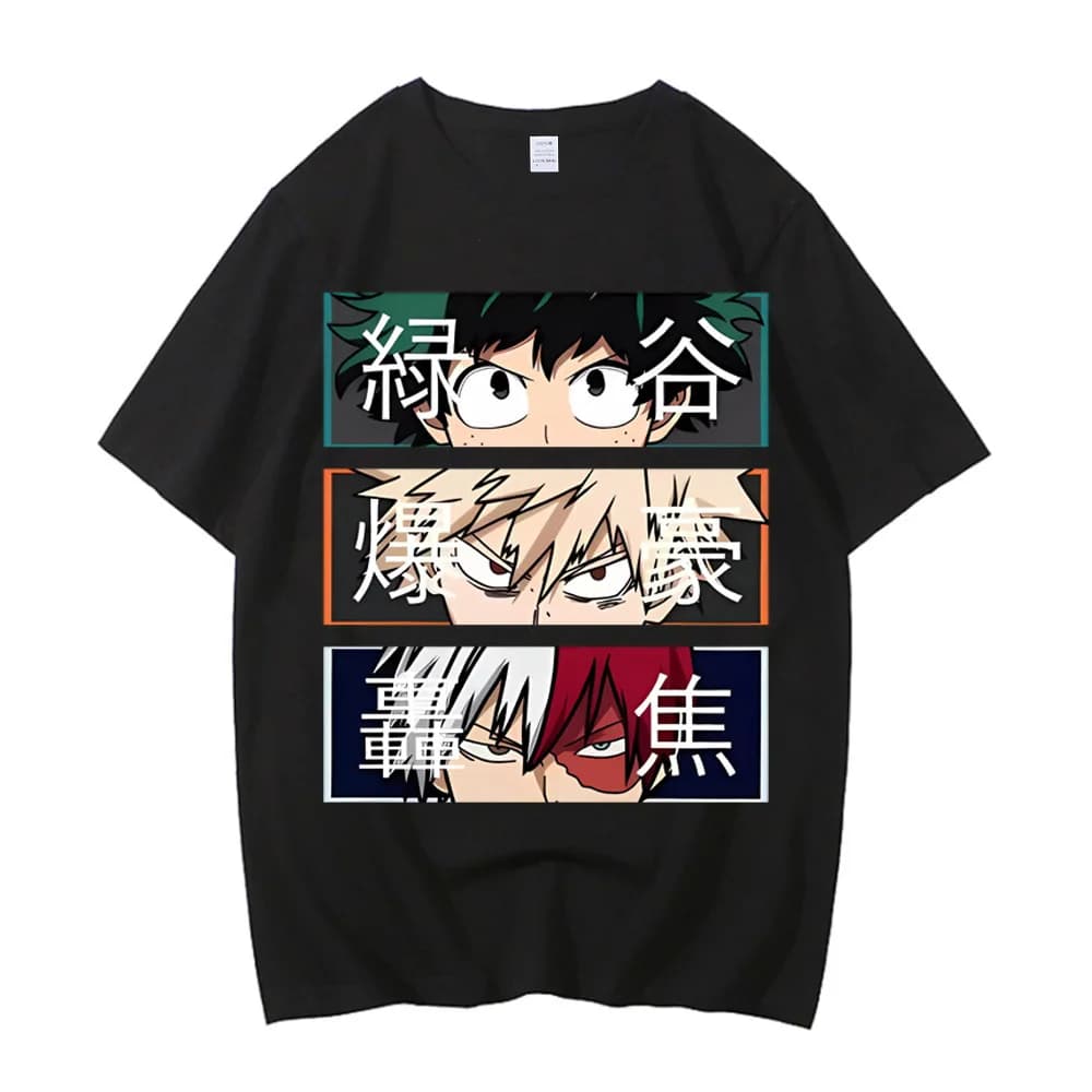 My Hero Academia cotton men Retro kawaii Pop Culture Grunge streetwear tshirt Classic korean clothes women kawaii 80s Pastel
