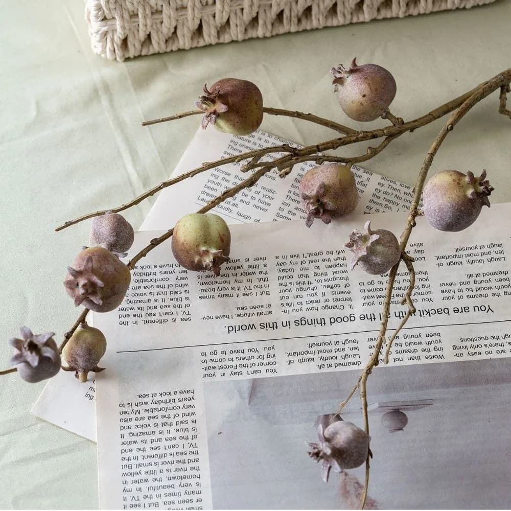 11 Fruit Artificial Pomegranate Branches Foam Floral Simulation Pomegranate Fruit Decorative Artificial Faux Plants
