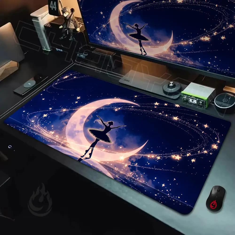 Tappetino per mouse romantico con ballerina, tappetino da scrivania grande per computer, tappetino XXL per mouse, accessori per PC da gaming, tappetino per tastiera