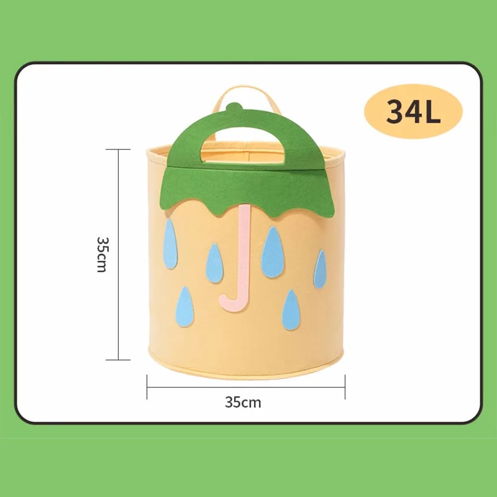 Foldable Cartoon Animal Storage Basket Large Capacity Organizer Bin with Handle for Kids Room Nursery and Home Organization