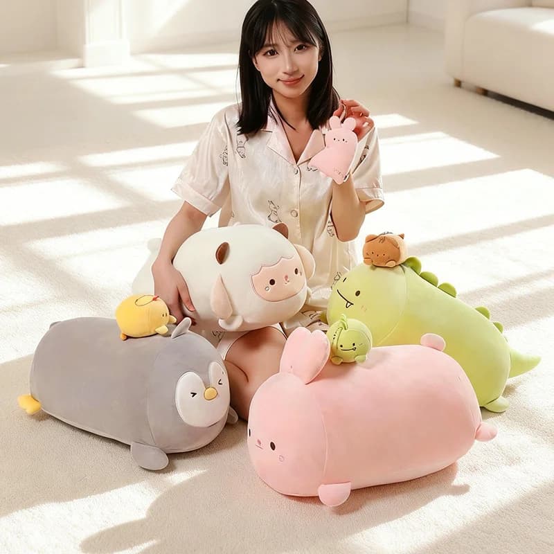 10/48cm Kawaii Squishy Dinosaur Chicken Penguin Sheep Rabbit Cat Peluche Toy Cute Pillow Pendant Doll Amazing Gift for Baby