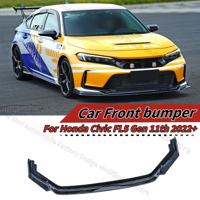 Front bumper Lip for Honda Civic FL5 Gen 11th 2022-2025 Original/Modified TR bumper Auto Spoiler Diffuser Body Kits Accessories