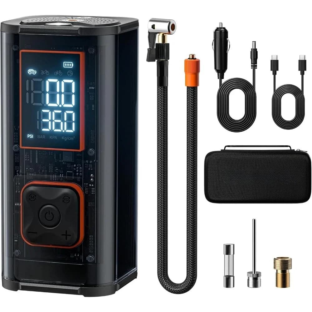 Compressore d'aria portatile per pneumatici, doppio cilindro 45LPM, pompa ad aria per impieghi gravosi per auto, bici, SUV, pickup - Spedizione dagli USA