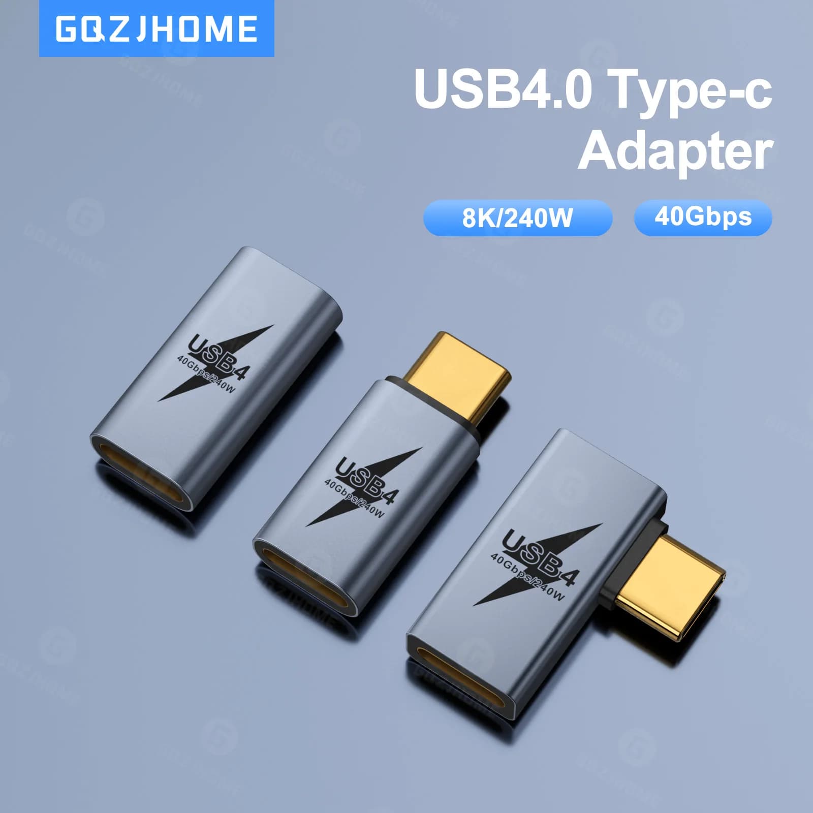 240W USB C to C Adapter 40Gbps 8K 60Hz 90 Degree Converter USB4 Adapter for Thunderbolt 4/3 MacBook iPhone 16 Pro Tablet