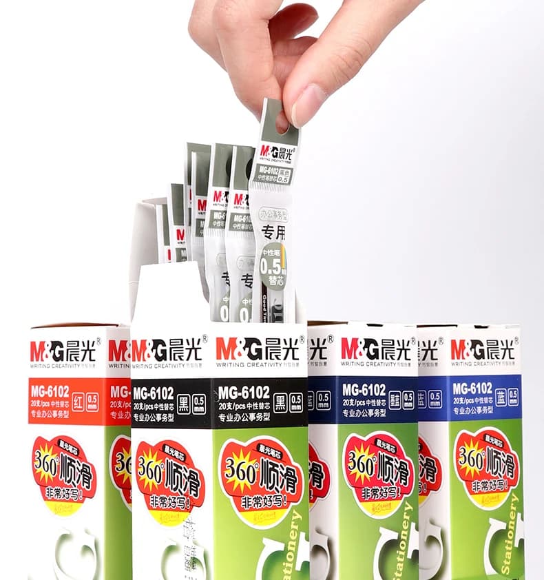 Ricarica per penna gel M&G Stick Nero 0,5 mm Nero Blu Rosso Tre colori diversi Ritorno a scuola Ricarica per penna gel stick di vendita caldo