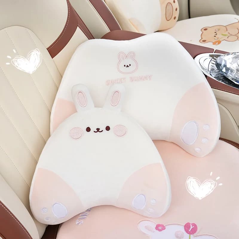Cuscino di supporto lombare in memory foam per poggiatesta per auto dei cartoni animati, comodo per tutte le stagioni