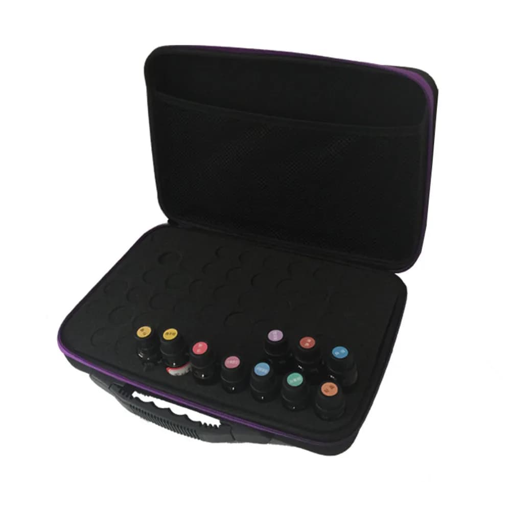 60 Bottle 10ml Essential Oil Case Portable Travel Storage Box Organizer Shockproof Drop-Proof Easy Carry Random Color