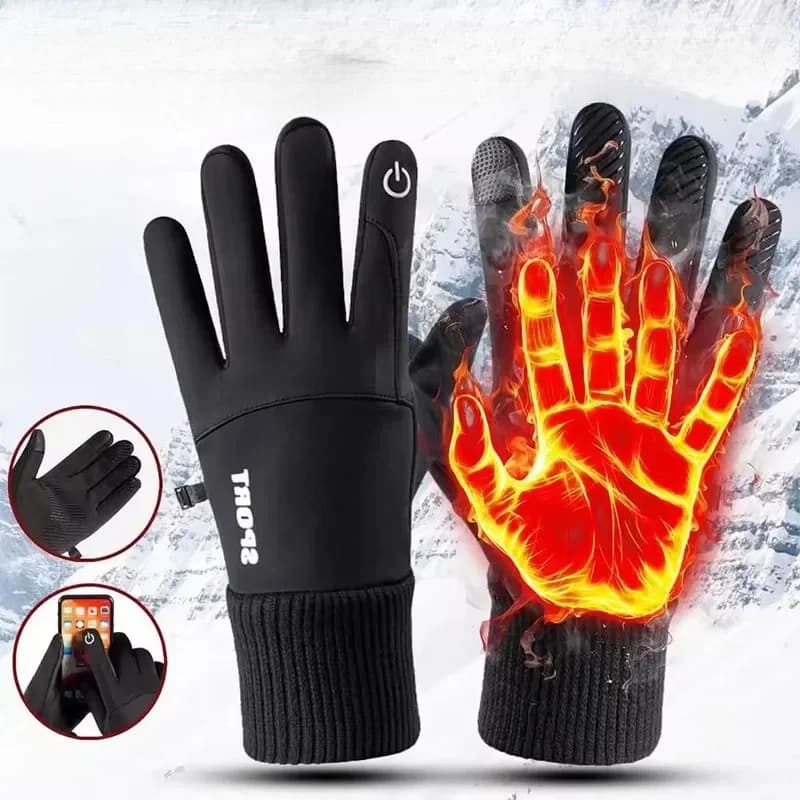 1-10Pairs Waterproof Windproof Winter Gloves Touch Screen Thermal Fleece Lined for Motorcycle Skiing Running Hiking Cold Weather