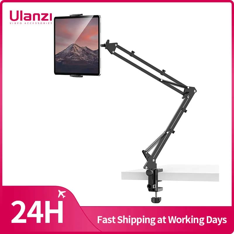 Ulanzi T2 supporto da tavolo in metallo supporto per Tablet a braccio lungo supporto per staffa pigra da tavolo supporto per Smartphone IPad braccio per microfono