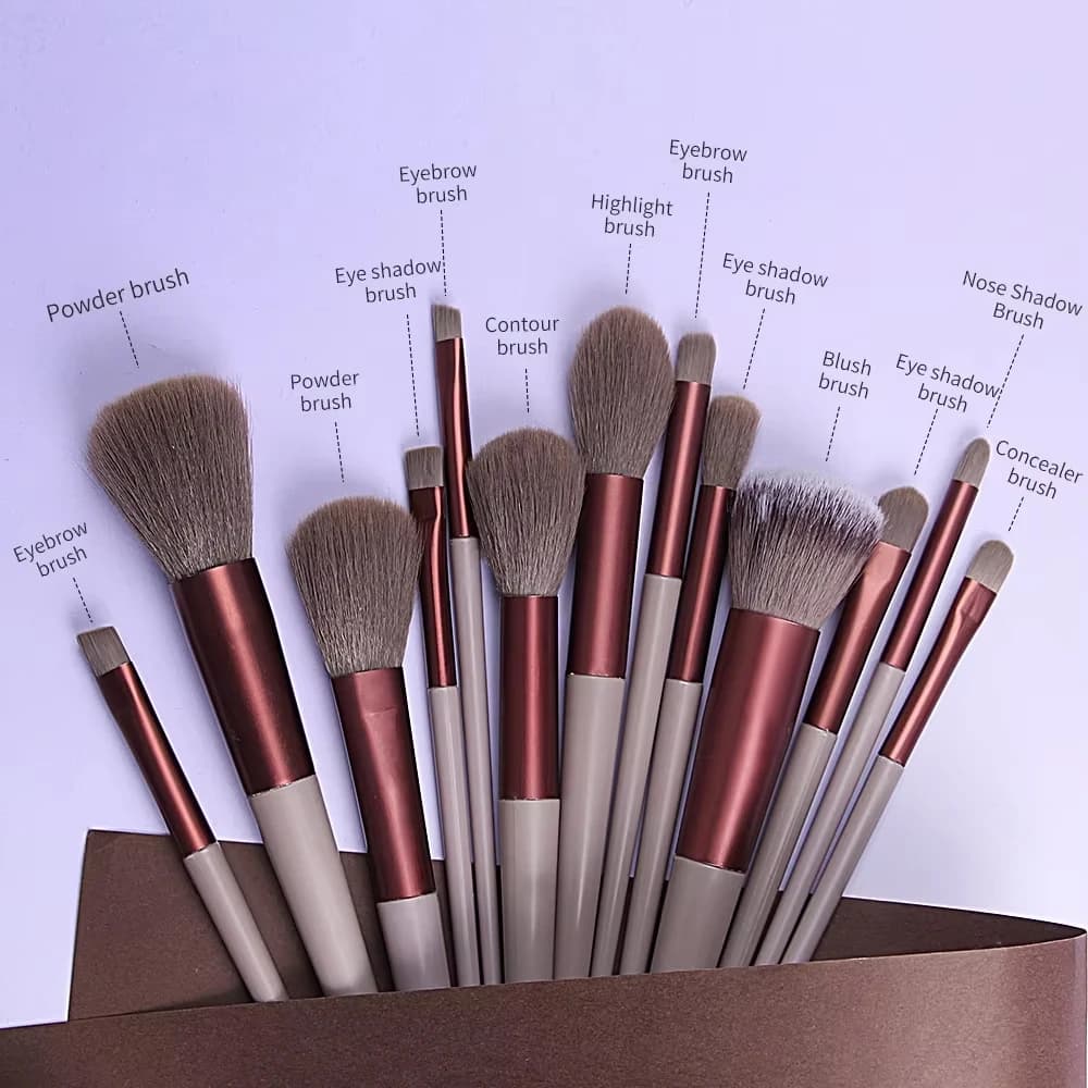 13 pezzi di pennelli per trucco Set ombretto fondotinta donna pennello cosmetico ombretto Blush Beauty Soft Make Up Tools
