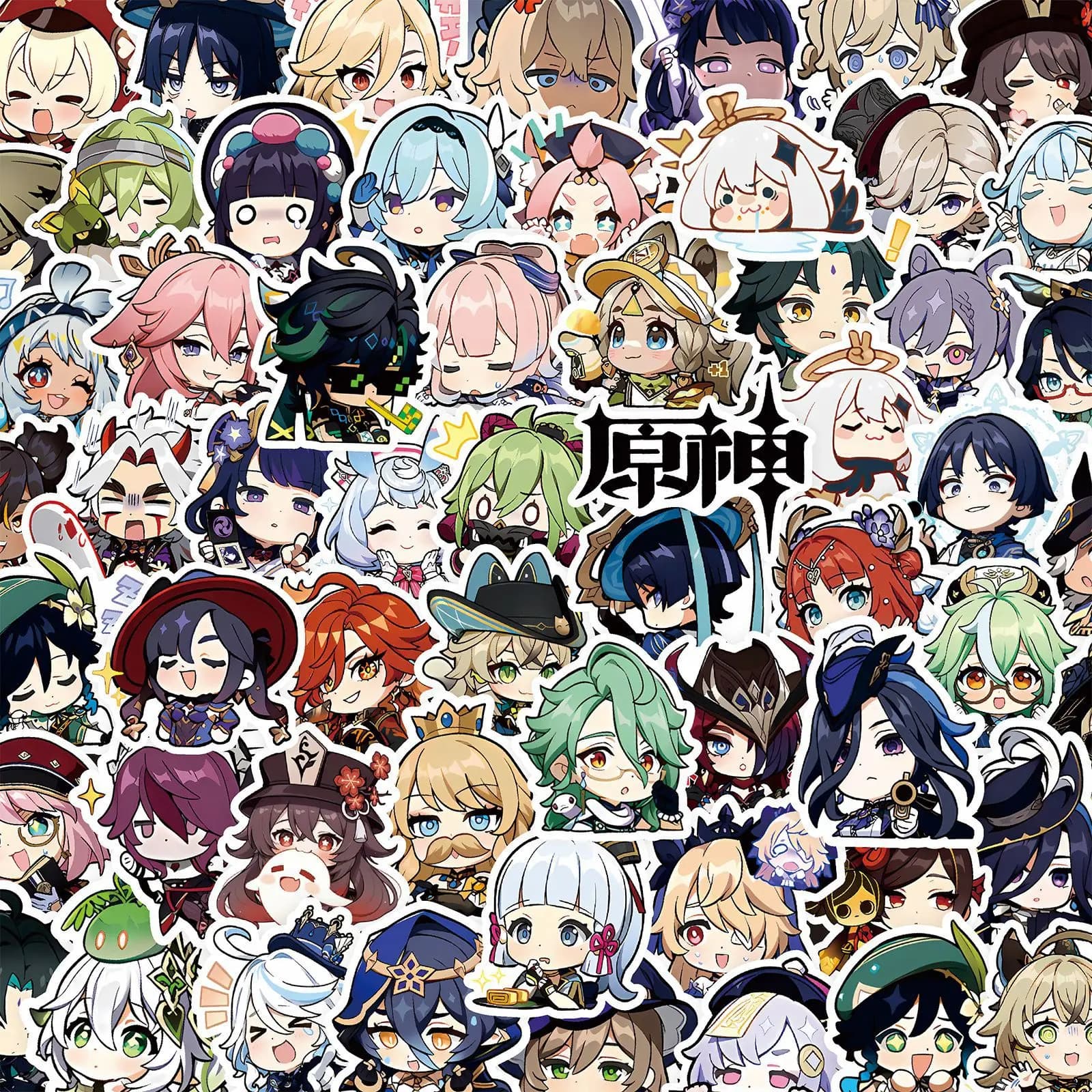 100PCS Cute Genshin Impact Stickers for Laptop Anime Game Decals Luggage Guitar Skateboard Stationery Children's Sticker Toy