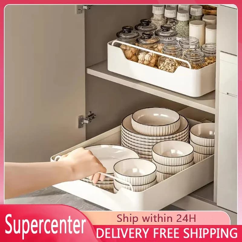 Organizzatore per armadietto estraibile Scaffali per dispensa scorrevoli per carichi pesanti Posate Bottiglie di spezie Scaffale per cassetti scorrevoli per cucina