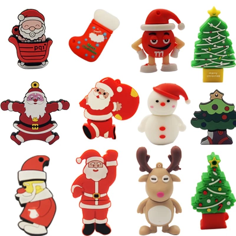 Christmas flash drive 64GB cartoon USB flash stick 4GB 8GB 16GB 32GB 128GB USB2.0 flash drive memoria esterna regalo USB pendrive