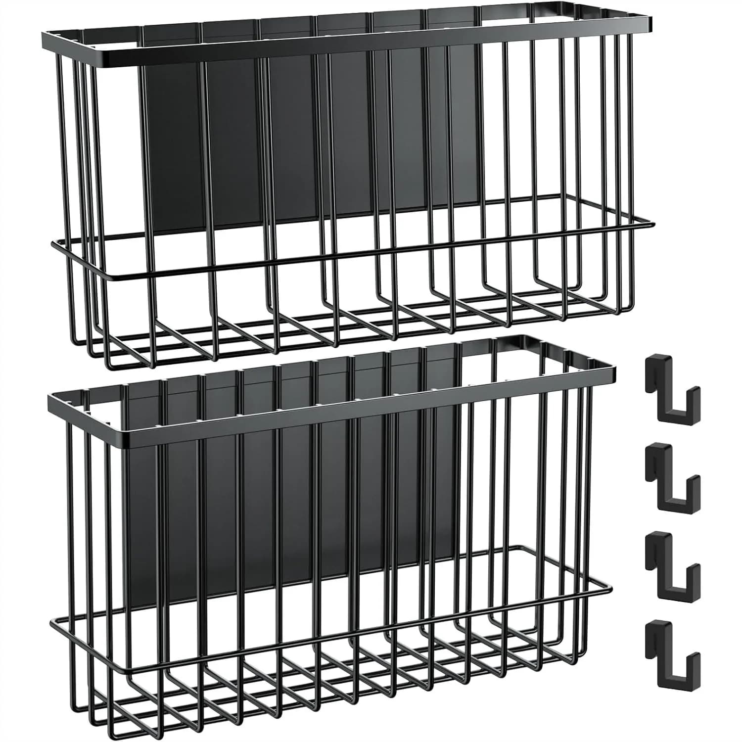 Organizzatori magnetici in metallo per cestelli, porta palline per asciugatrice, 2 pezzi di dimensioni media e piccola per la conservazione in cucina e in ufficio fino a 14 libbre, facili da attaccare