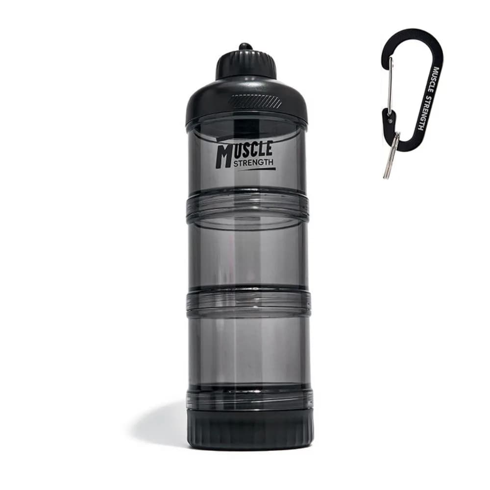 1/2/3 layer powder protein box Plastic portable medicine box Fitness supplement bottle with durable layer storage funnel