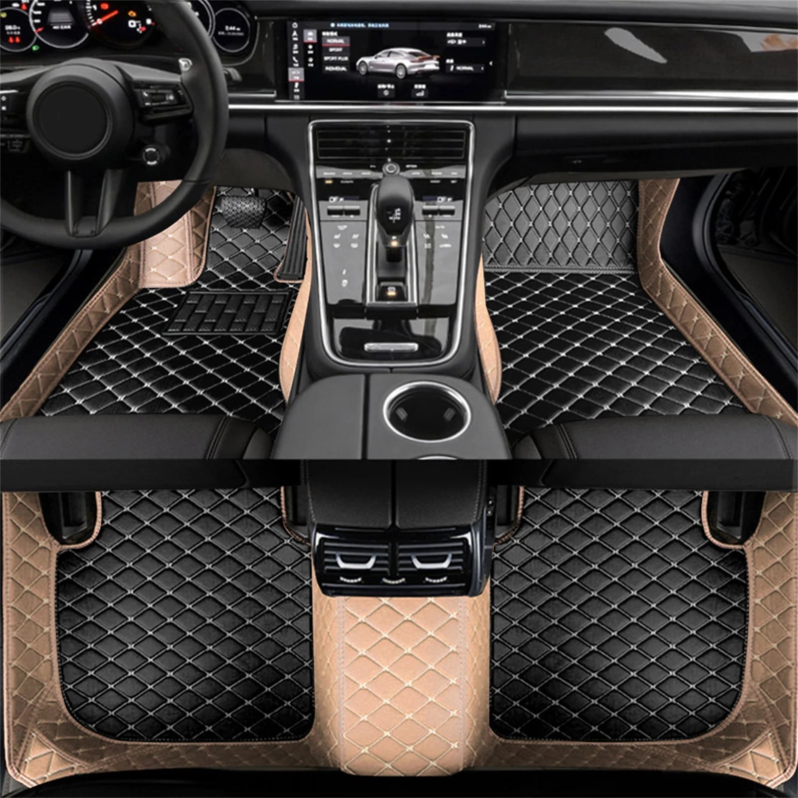 Tappetini per auto in stile personalizzato per Mercedes Benz classe GL X164 7 posti 2008-2012 anni accessori interni tappeto Puzzle a due colori