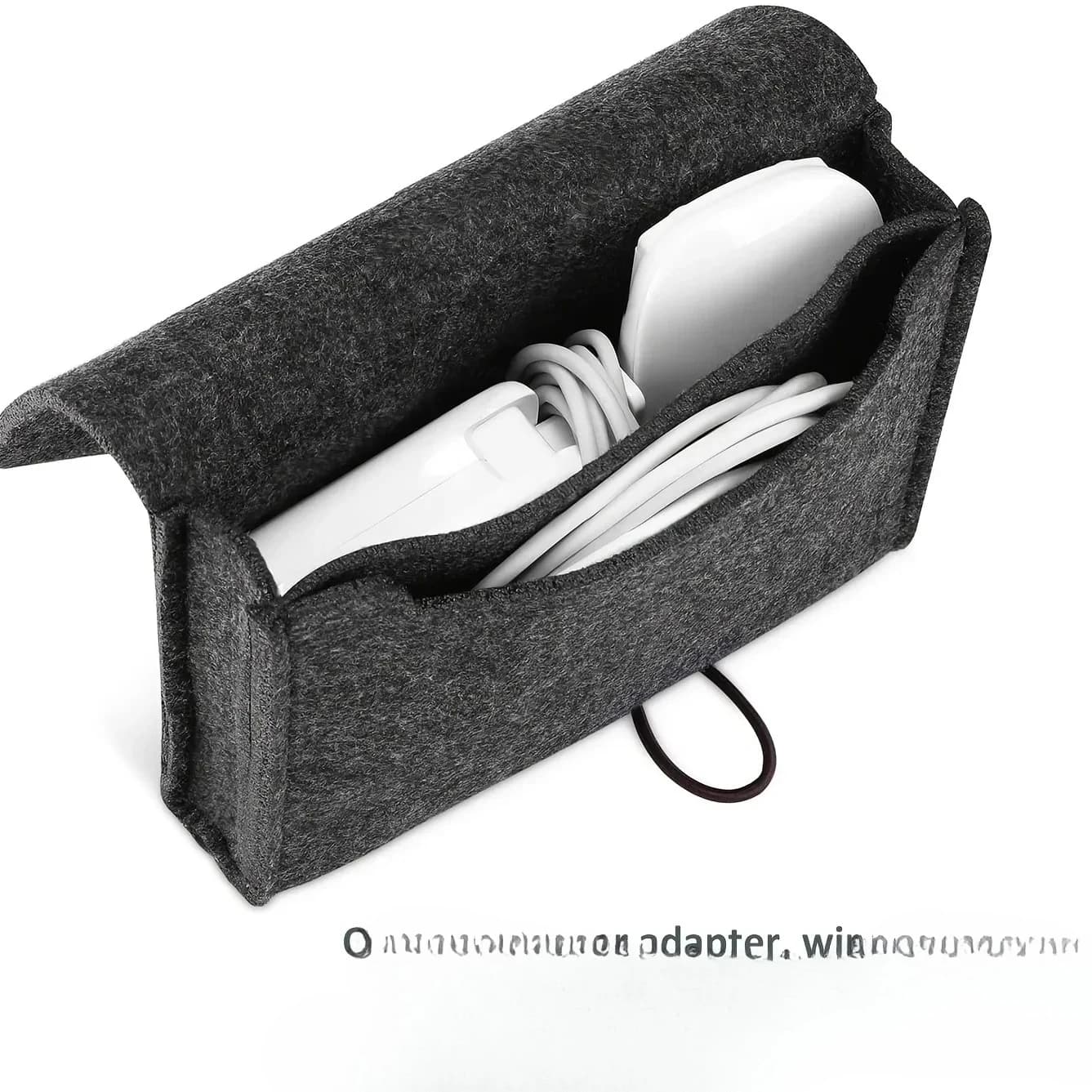 Organizer portatile per accessori elettronici in feltro - Custodia per cavo adattatore di alimentazione per viaggi
