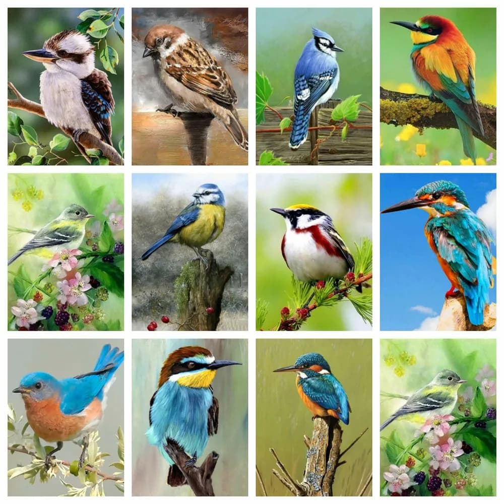 AZQSD Birds Diamond Embroidery Sale Animal Mosaic Needlework Full Round Drill Diamond Painting 30x40cm Home Decor Gift