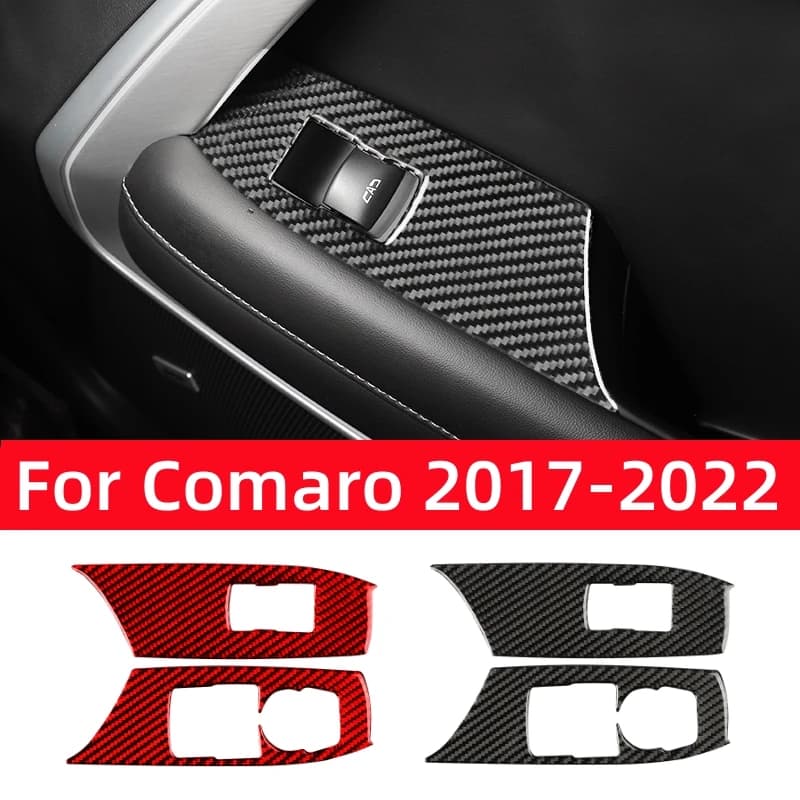 Accessories for Chevrolet Camaro 2017-2022, Carbon Fiber Decorative Frame for Control Panel Interior Wallets