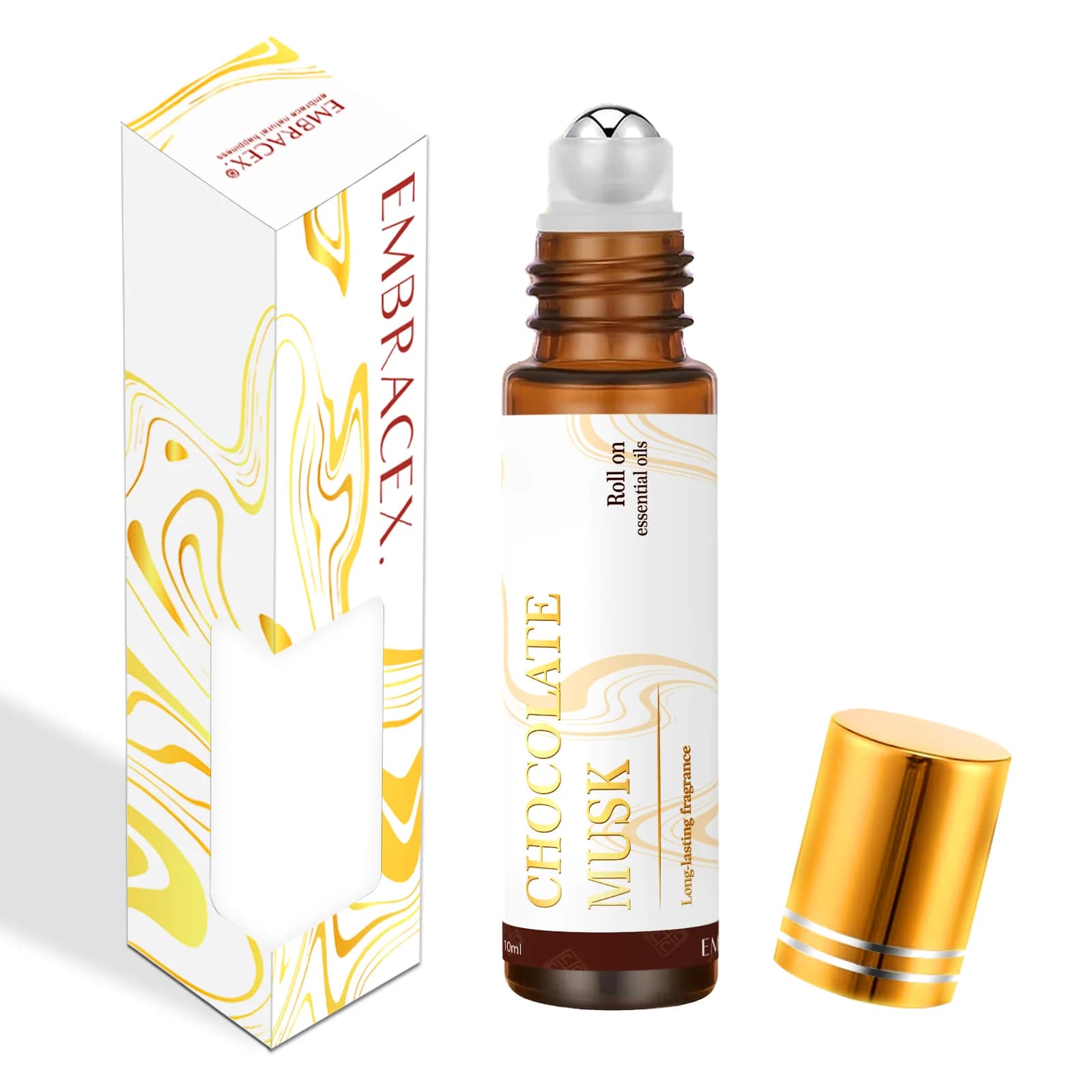 Rotolo di muschio al cioccolato da 10 ml su oli essenziali Fragranza Oli essenziali roll-on a lunga durata Regali profumo per aromaterapia Auto