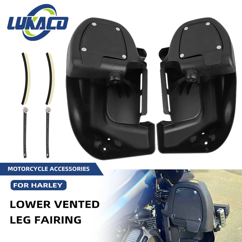 Motorcycle Gloss Black Lower Vented Leg Fairing Glove Box For Harley Touring Road King Street Glide Electra Glide 1983-2013
