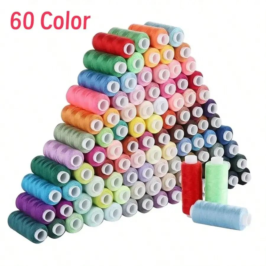 10/60 Colore 250 Yard Bobine Filo di Poliestere Fili Per Cucire Kit per Cucito A Mano e Ricamo Cucito Ago Infila Strumento