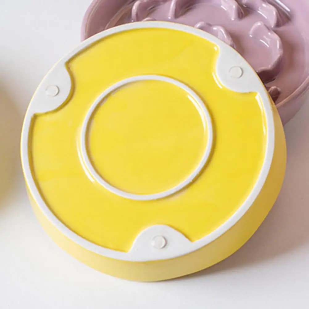 Slow Eating Dog Feeder Raised Pet Slow Feeder Bowl Ceramic Slow Down Eating Dish Anti Vomiting Food Bowl for Small Medium Dogs