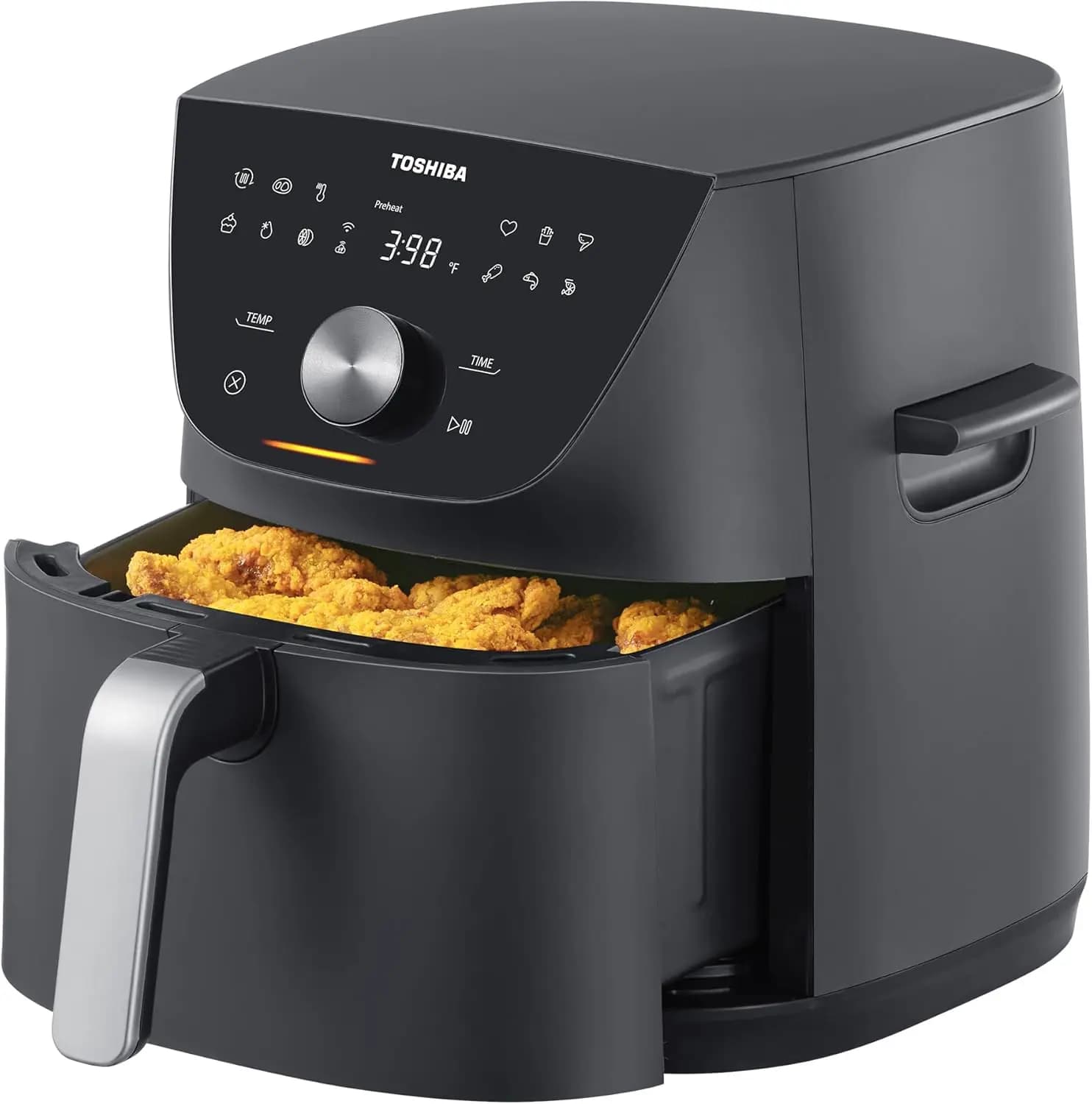 Friggitrice ad aria 7.7QT, dimensioni familiari per pasti veloci e facili, 12 Menu preimpostati e Menu-funzione IQ, precisione 1 f, 90% meno grasso, doppio