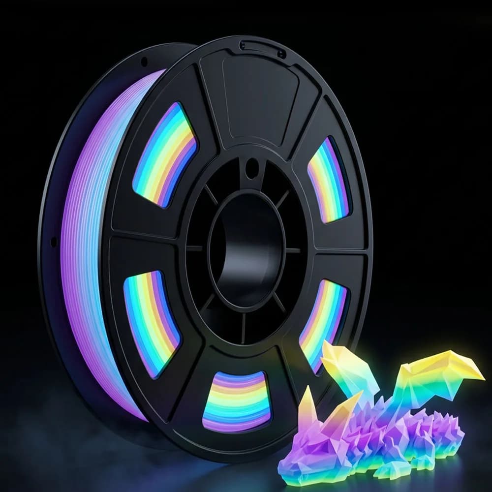 3D Printer Filament Glow in The Dark Filament Multicolor PLA Filament 1.75 mm, Dimensional Accuracy +/- 0.03 mm, 250g