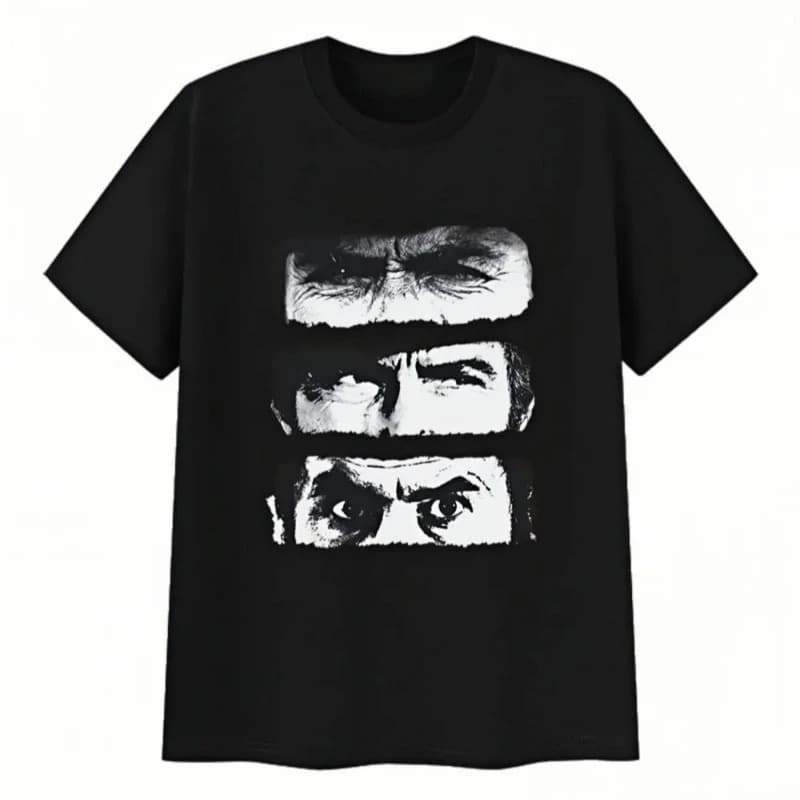 "Good, Bad, Ugly" TV Graphic Print Men's T-Shirt, Harajuku Style Casual Short-Sleeve Gothic Clothing, Pure Cotton T-Shirt