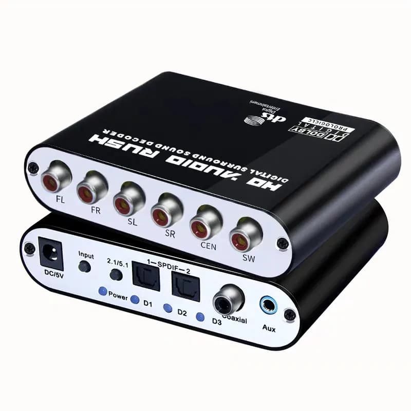 Decodificatore audio CH HD a 5.1 canali SPDIF coassiale a 6RCA DTS AC3 amplificatore digitale ottico convertitore analogico adattatore DAC per TV PS3